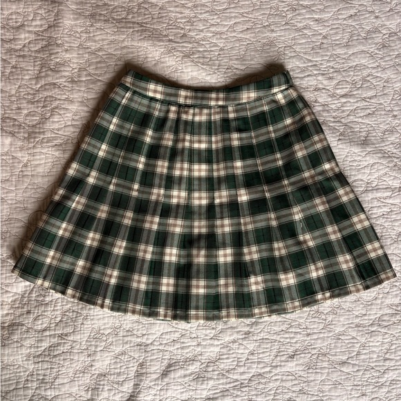 Plaid Pleated Tennis Skirt by UO—Green & White - Picture 2 of 4